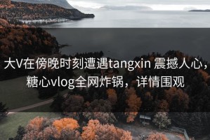 大V在傍晚时刻遭遇tangxin 震撼人心，糖心vlog全网炸锅，详情围观