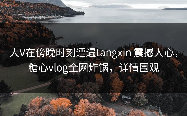大V在傍晚时刻遭遇tangxin 震撼人心,糖心vlog全网炸锅,详情围观 大V在傍晚时刻遭遇tangxin 震撼人心,糖心vlog全网炸锅,详情围观